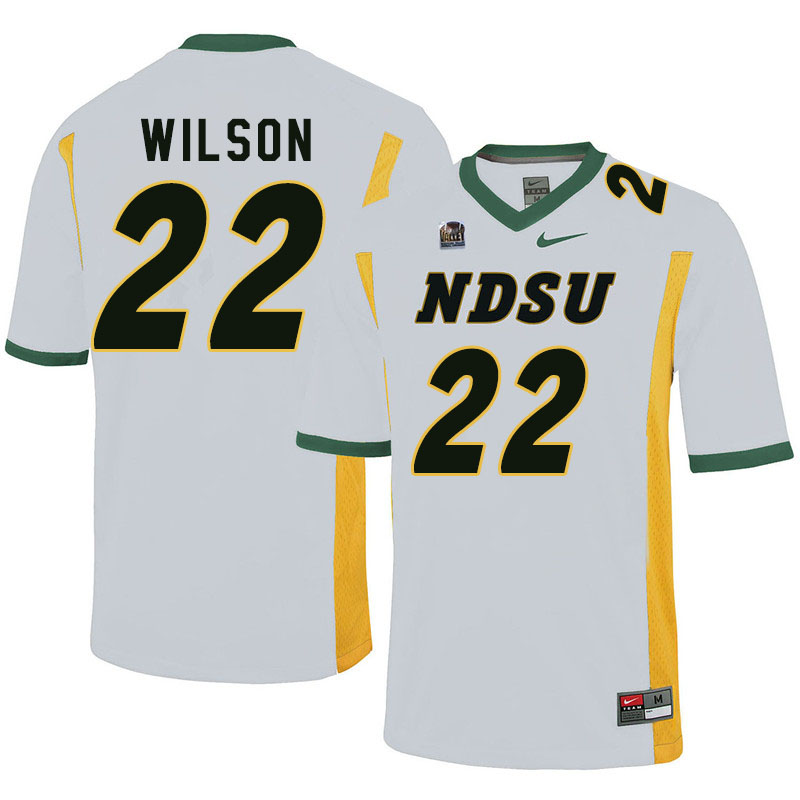 Men #22 Seth Wilson North Dakota State Bison College Football Jerseys Sale-White